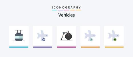 fordon platt 5 ikon packa Inklusive transport. plan. transport. flyg. hjul. kreativ ikoner design vektor