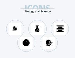 Biologie-Glyphen-Icon-Pack 5 Icon-Design. Wissenschaft. Verbindung. Pflanze, Anlage. Chemie. Wissenschaft vektor