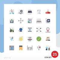 25 flaches Farbpaket der Benutzeroberfläche mit modernen Zeichen und Symbolen der Strategie Office Fix Diagrammtechnologie editierbare Vektordesign-Elemente vektor