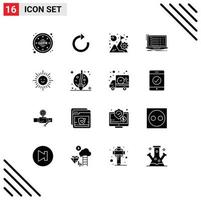 16 kreativ ikoner modern tecken och symboler av strand utvecklare företag kodning api redigerbar vektor design element