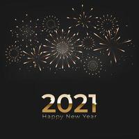 Frohes neues Jahr 2021 mit Feuerwerk und Feierhintergrund vektor