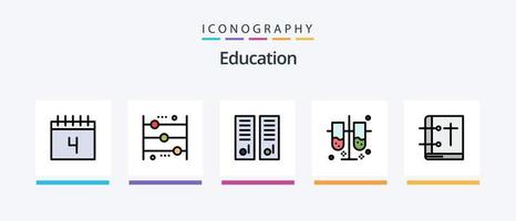 Bildungslinie gefüllt 5 Icon Pack inklusive System. Planet. Lernen. Orbit. Erfolg. kreatives Symboldesign vektor