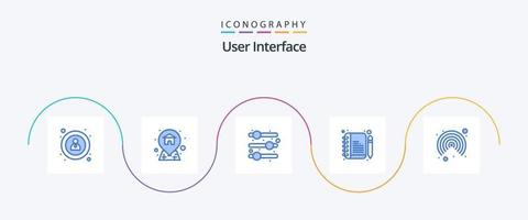 användare gränssnitt blå 5 ikon packa Inklusive . kommentar. gränssnitt vektor