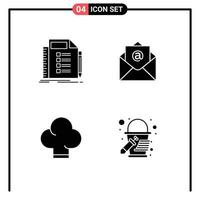 Stock Vector Icon Pack mit Linienzeichen und Symbolen für die Planung von Geschäftsessen Mail Bucket editierbare Vektordesign-Elemente