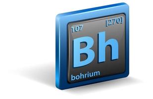 bohrium kemiskt element. kemisk symbol med atomnummer och atommassa. vektor