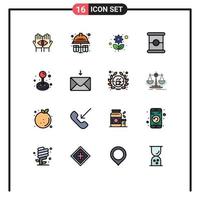 uppsättning av 16 modern ui ikoner symboler tecken för roligt skräppost hård hatt sylt redskap redigerbar kreativ vektor design element