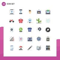 Stock Vector Icon Pack mit 25 Zeilenzeichen und Symbolen für Bildfeier mobiler Geburtstag süße editierbare Vektordesign-Elemente