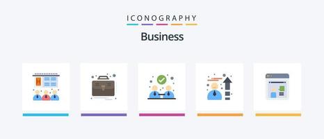 företag platt 5 ikon packa Inklusive . diskussion. samarbete. uppkopplad. hastighetsmätare. kreativ ikoner design vektor