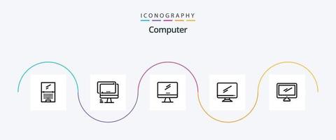 Computer Line 5 Icon Pack inklusive . imac. vektor