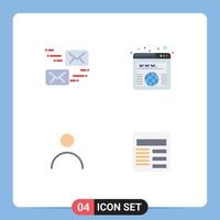 4 kreative Symbole moderne Zeichen und Symbole der E-Mail-Personalisierung Nachrichten-URL vom Benutzer bearbeitbare Vektordesign-Elemente vektor