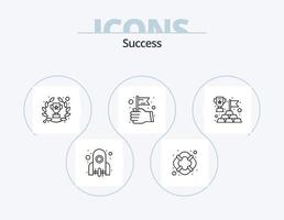 Erfolgslinie Icon Pack 5 Icon Design. Monitor. Korrekt. Geld Belohnung. Gelegenheit. Schlüssel vektor
