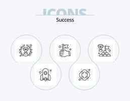 sucess linje ikon packa 5 ikon design. övervaka. korrekt. pengar pris. möjlighet. nyckel vektor