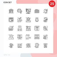 Gruppe von 25 Zeilen Zeichen und Symbolen für Bricks Wall Mind Sequencer Daw editierbare Vektordesign-Elemente vektor
