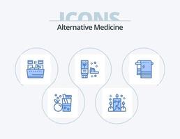 Alternativmedizin blau Icon Pack 5 Icon Design. trocken. produzieren. Schönheit. natürlich. Ökologie vektor