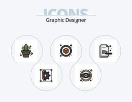 grafisk designer linje fylld ikon packa 5 ikon design. . nål. plan design. design. växt vektor