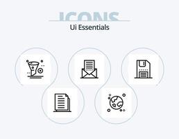 ui Essentials Line Icon Pack 5 Icon-Design. Farbe. Eimer. Magnet. ui. Müll vektor