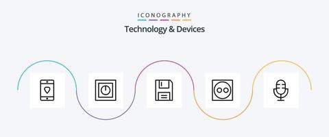 enheter linje 5 ikon packa Inklusive plugg. sladd. säker. Produkter. elektronik vektor