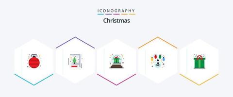 Weihnachten 25 Flat Icon Pack inklusive Weihnachten. Dekoration. gegenwärtig. Weihnachten. Globus vektor