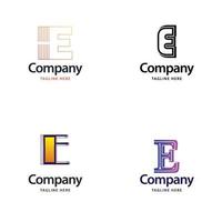 brev e stor logotyp packa design kreativ modern logotyper design för din företag vektor