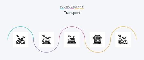 transport linje 5 ikon packa Inklusive . transport. tunnel. traktor. lastbil vektor