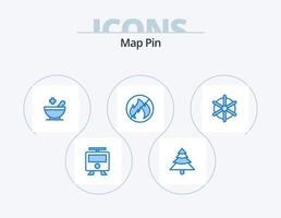 Karte Pin blau Icon Pack 5 Icon Design. . Schiffsrad. Geduldig. Schiff. nein vektor