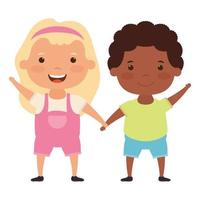 süße kleine interracial Kinderfiguren vektor