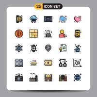 25 kreativ ikoner modern tecken och symboler av upplösning webb vagn server moln redigerbar vektor design element