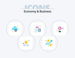 Wirtschaft und Business Flat Icon Pack 5 Icon Design. Idee. Finanzen. Wolke. dokumentieren. Buchhaltung vektor