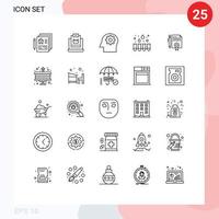 moderner satz von 25 linien und symbolen wie dokument legale einkaufsröhren experimentieren mit editierbaren vektordesignelementen vektor