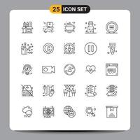 satz von 25 modernen ui-symbolen symbole zeichen für e-commerce gift hand gefahr abgefüllte editierbare vektordesignelemente vektor