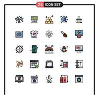 Stock Vector Icon Pack mit 25 Linienzeichen und Symbolen für Australien Teamwork Gold Team links editierbare Vektordesign-Elemente