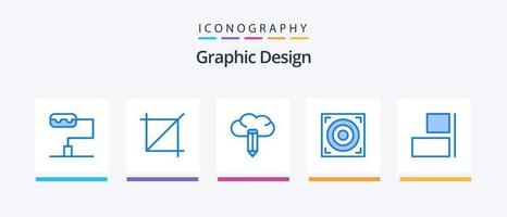 design blå 5 ikon packa Inklusive . webb. . kreativ ikoner design vektor