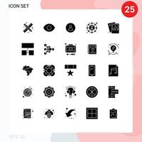 25 kreative Symbole moderne Zeichen und Symbole der Fotografie Bild grundlegende Galerie soziales Netzwerk bearbeitbare Vektordesign-Elemente vektor