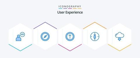 användare erfarenhet 25 blå ikon packa Inklusive ladda ner. pil. pil. moln. syfte vektor