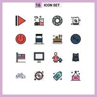 uppsättning av 16 modern ui ikoner symboler tecken för flaska gadgetar design elektronik knapp redigerbar kreativ vektor design element