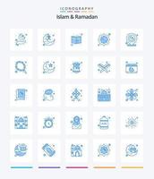 kreativer islam und ramadan 25 blaues symbolpaket wie muslim. Dekoration. Mond. Kunst. Muslim vektor