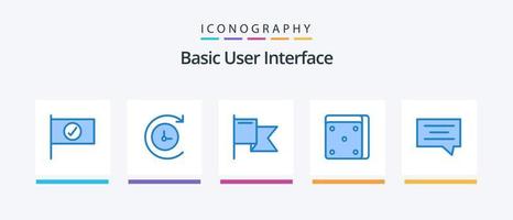 Basic Blue 5 Icon Pack inklusive . Kasino. Plaudern. kreatives Symboldesign vektor