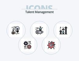 Talentmanagement-Linie gefüllt Icon Pack 5 Icon Design. Zahn. Einstellung. Benutzer. Einstellung. mögen vektor