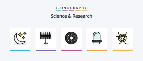 Wissenschaftslinie gefülltes 5-Icon-Paket, einschließlich . Erde. Mond. kreatives Symboldesign vektor