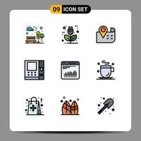 9 kreativ ikoner modern tecken och symboler av Diagram Diagram energi pengar Bankomat redigerbar vektor design element