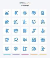 Creative Ramadan 25 Blue Icon Pack wie Koran. Buchen. Laterne. Ramadan. karem vektor