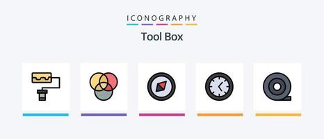 Werkzeuge Zeile gefüllt 5 Icon Pack einschließlich .. kreatives Icon-Design vektor