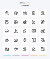 Creative Valentine 25 Outline Icon Pack wie Tag. Liebe. Blondine. Tag. Valentinstag vektor