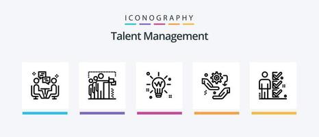 Talent Management Line 5 Icon Pack inklusive Punch. Boxen. Einstellung. Einstellung. Prozess. kreatives Symboldesign vektor