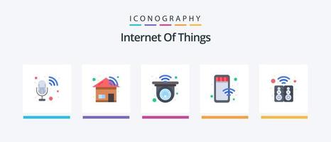 Internet der Dinge Flat 5 Icon Pack inklusive Smart. elektronisch. Heimat. Laden. online. kreatives Symboldesign vektor