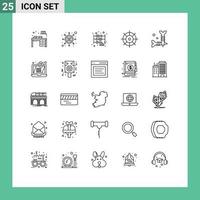 25 kreative Symbole, moderne Zeichen und Symbole von DIY-Präferenzen, Dollargang, Büro, editierbare Vektordesign-Elemente vektor