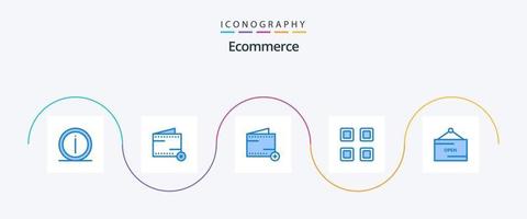 E-Commerce Blue 5 Icon Pack inklusive Ansicht. Layout. Geld. Netz. e vektor