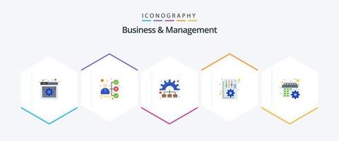 Business und Management 25 Flat Icon Pack inklusive Bericht. Büro. Kandidat. Datei. Arbeiten vektor