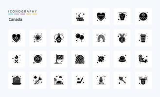 25 kanadisches solides Glyphen-Icon-Pack vektor