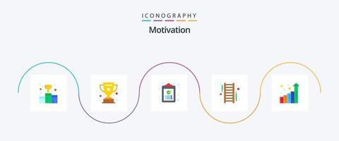 Motivation Flat 5 Icon Pack inklusive Erfolg. hoch. Erfolg. Treppe. Einfügen vektor